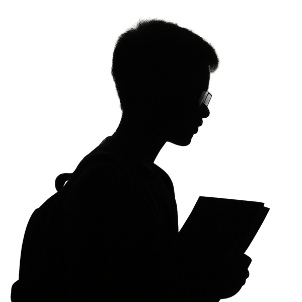 silhouette of a student