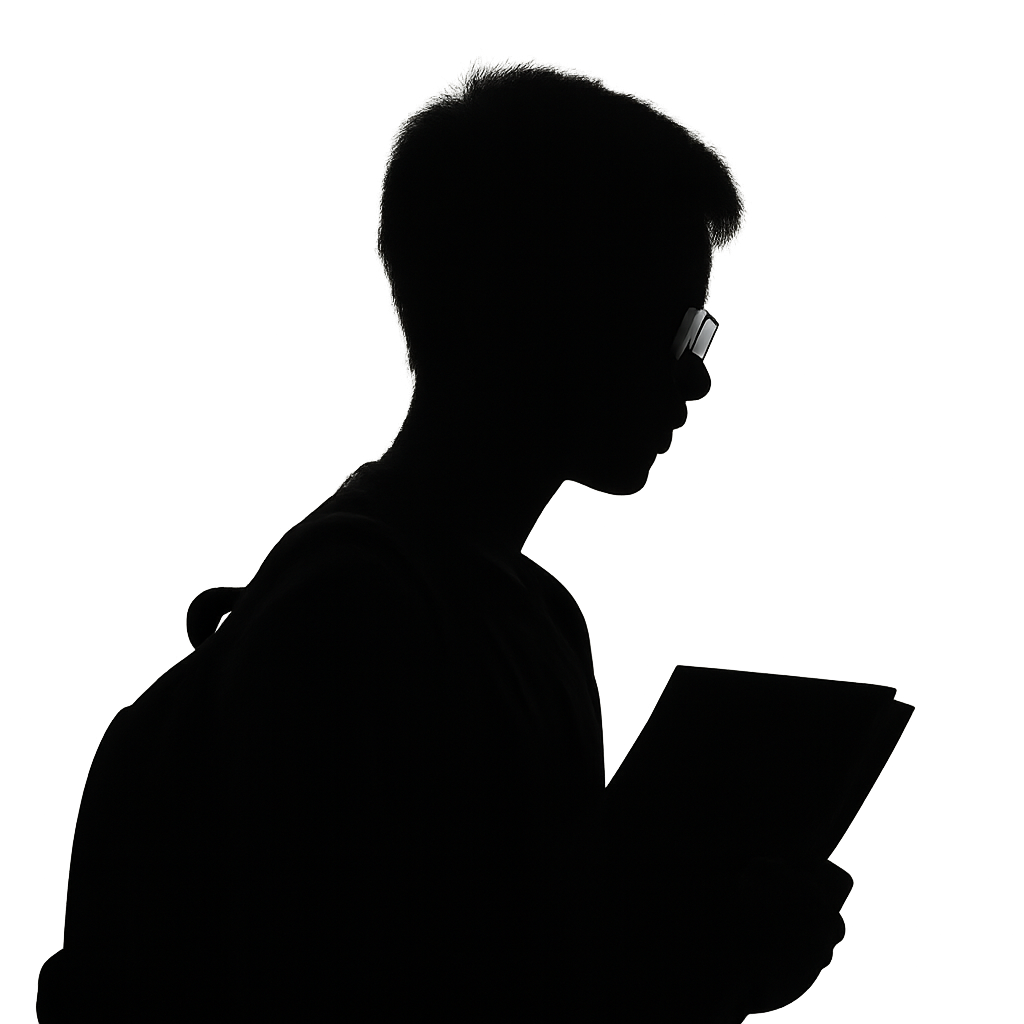 silhouette of a student